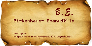Birkenheuer Emanuéla névjegykártya
